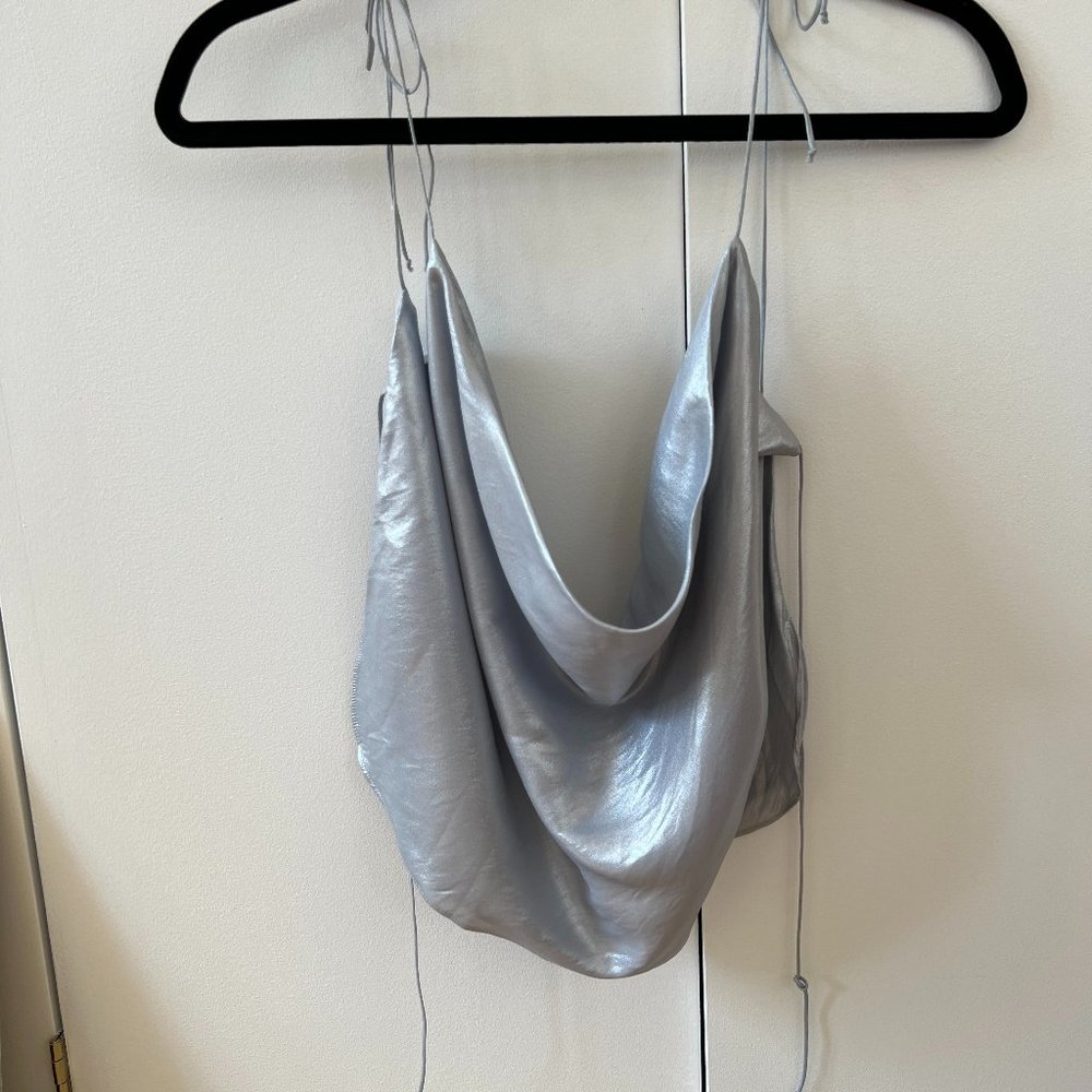 For Love & Lemons Backless Silver Top